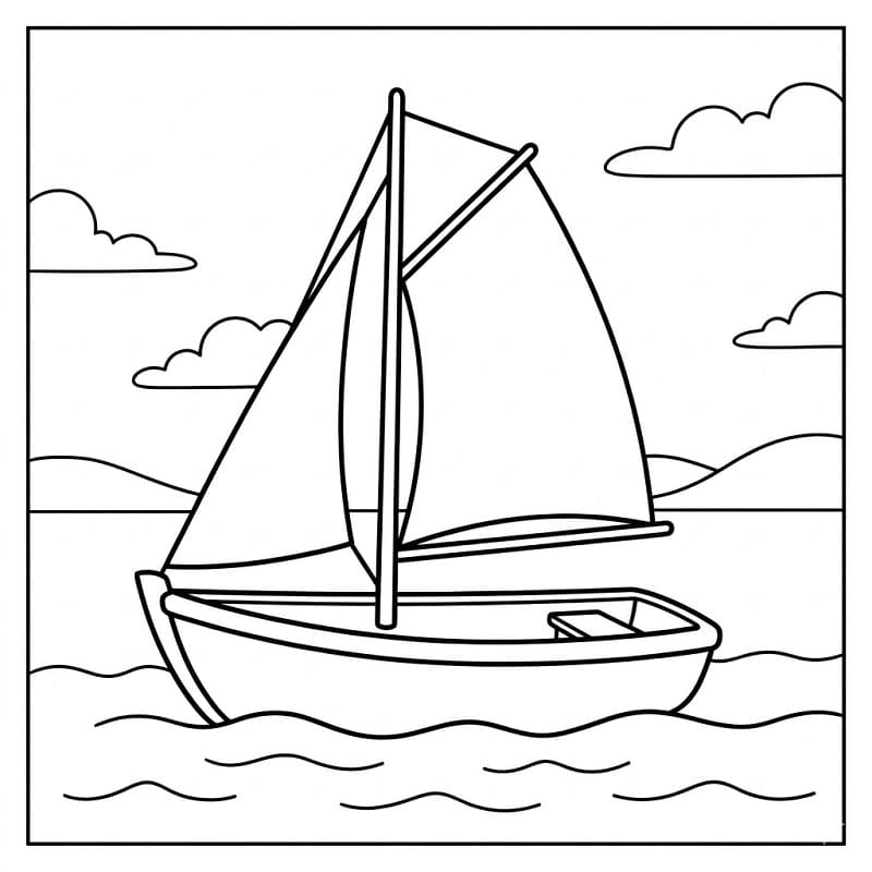 Barca Stampabile Gratis da colorare