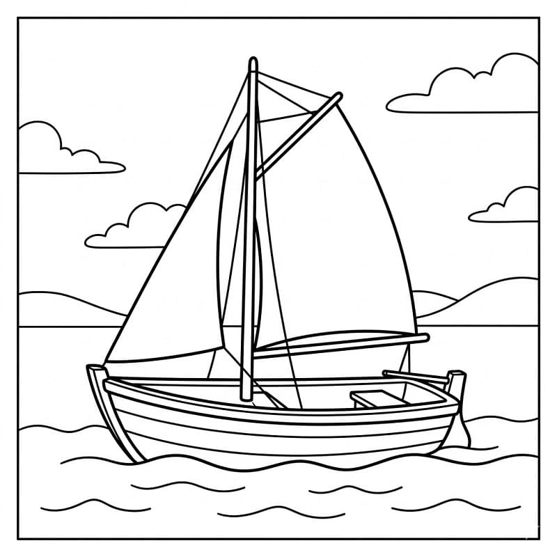 Barca in Acqua da colorare