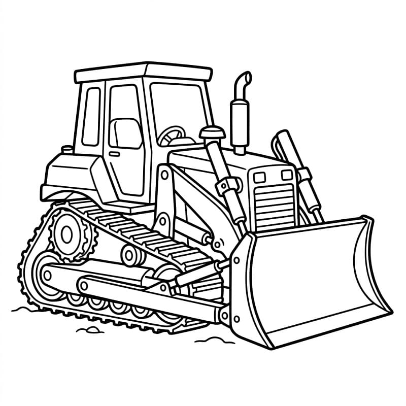 Bulldozer Facile da colorare