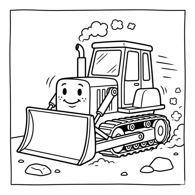 Bulldozer Figo da colorare