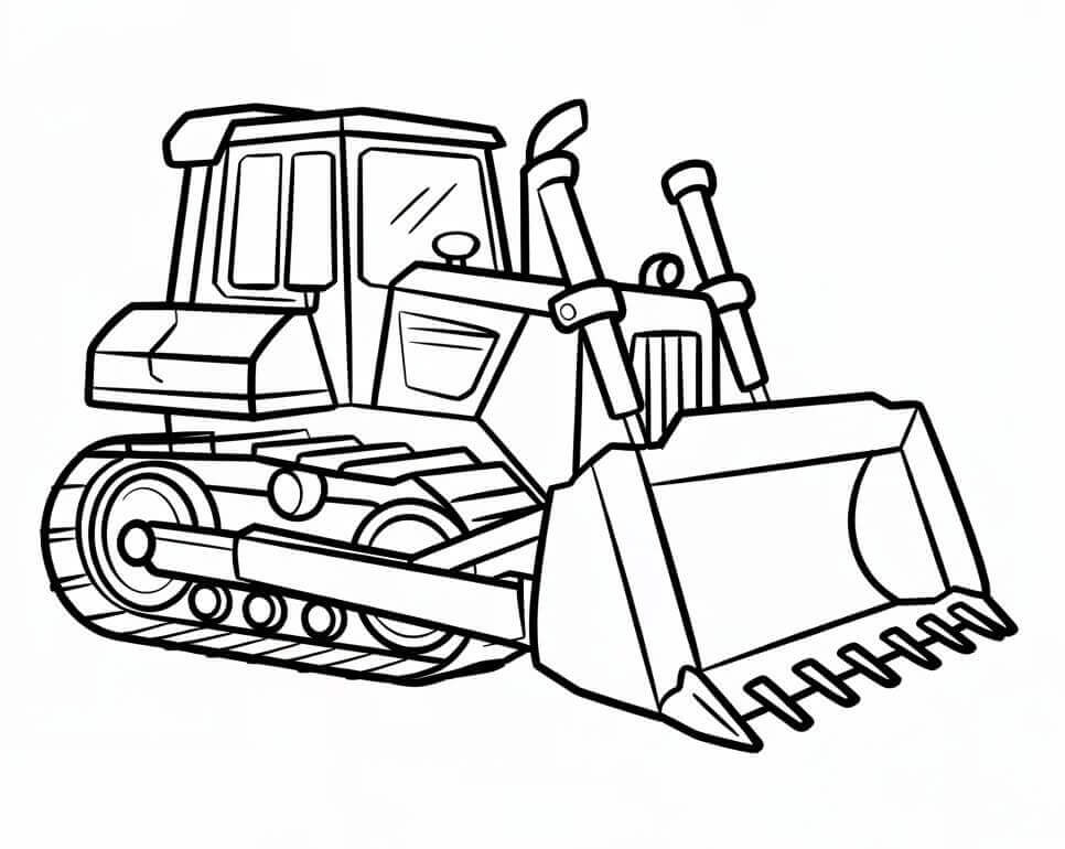Bulldozer Gratis per Bambini da colorare