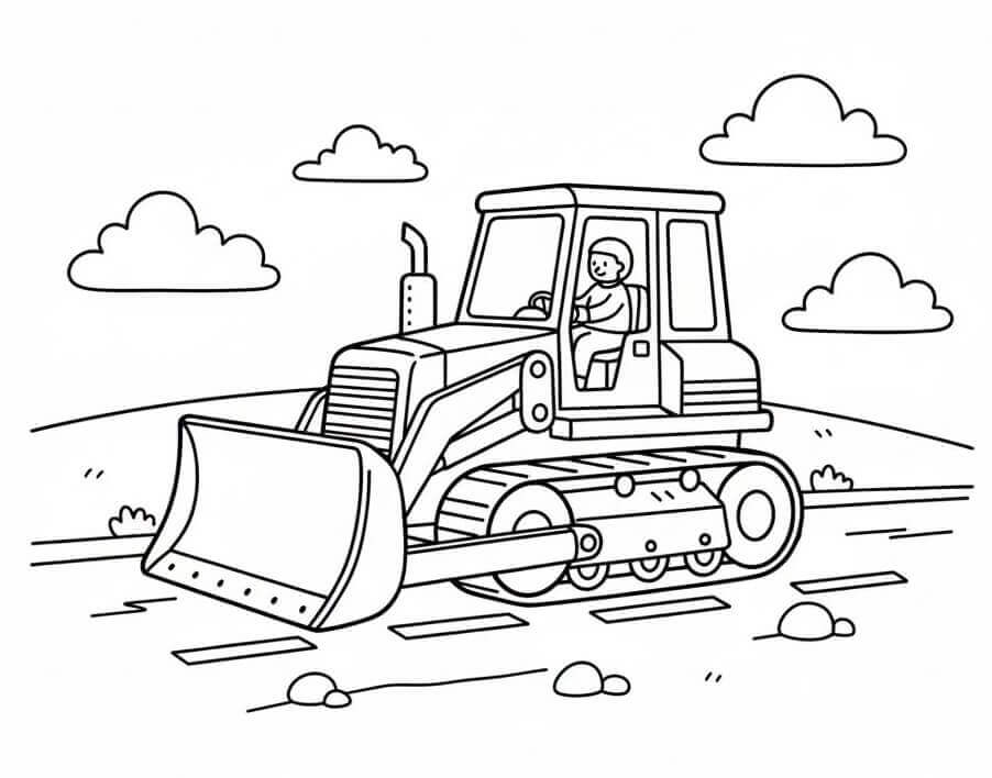 Bulldozer Gratuito da colorare