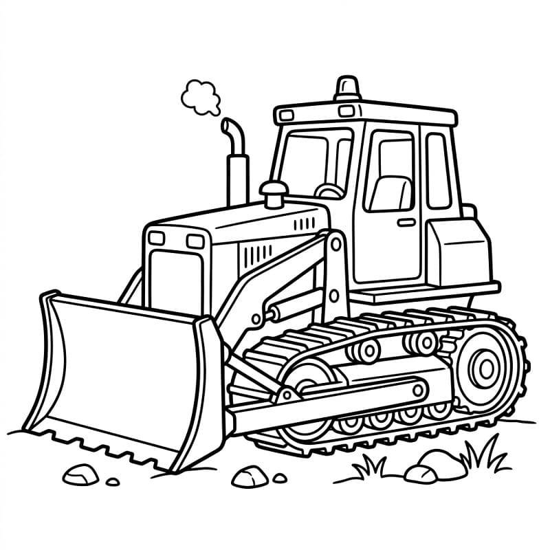 Bulldozer Grazioso da colorare