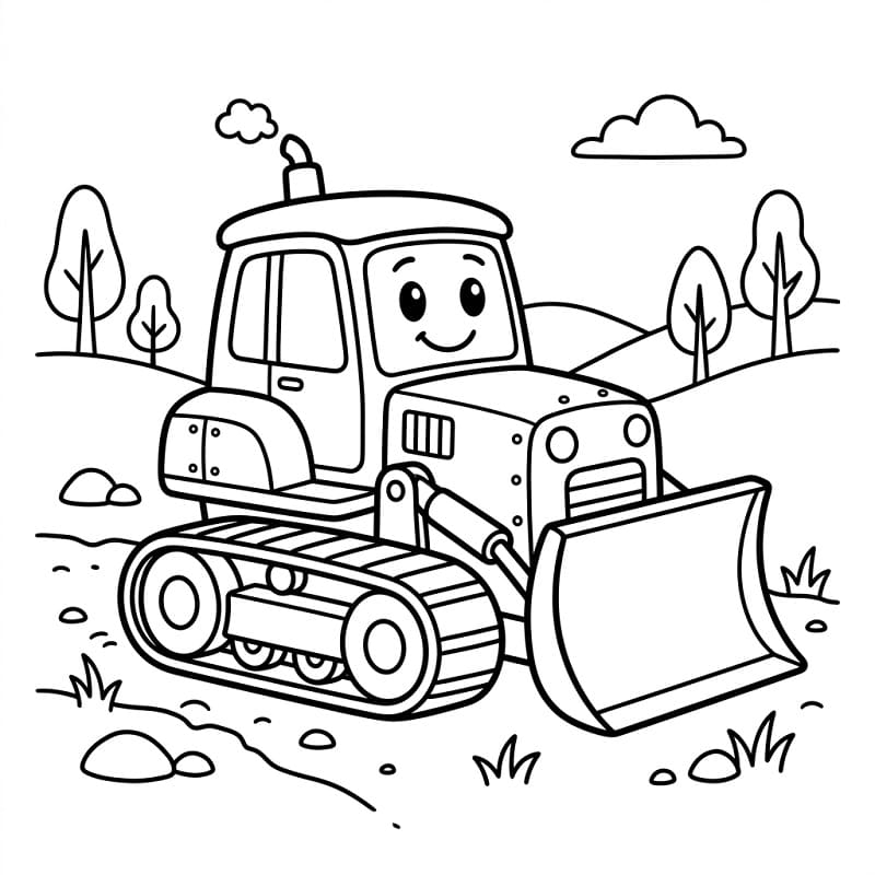 Bulldozer Semplice da colorare