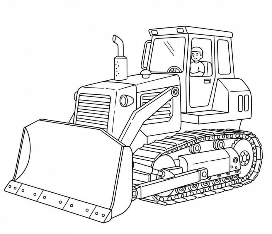 Bulldozer Stampabile Gratis da colorare