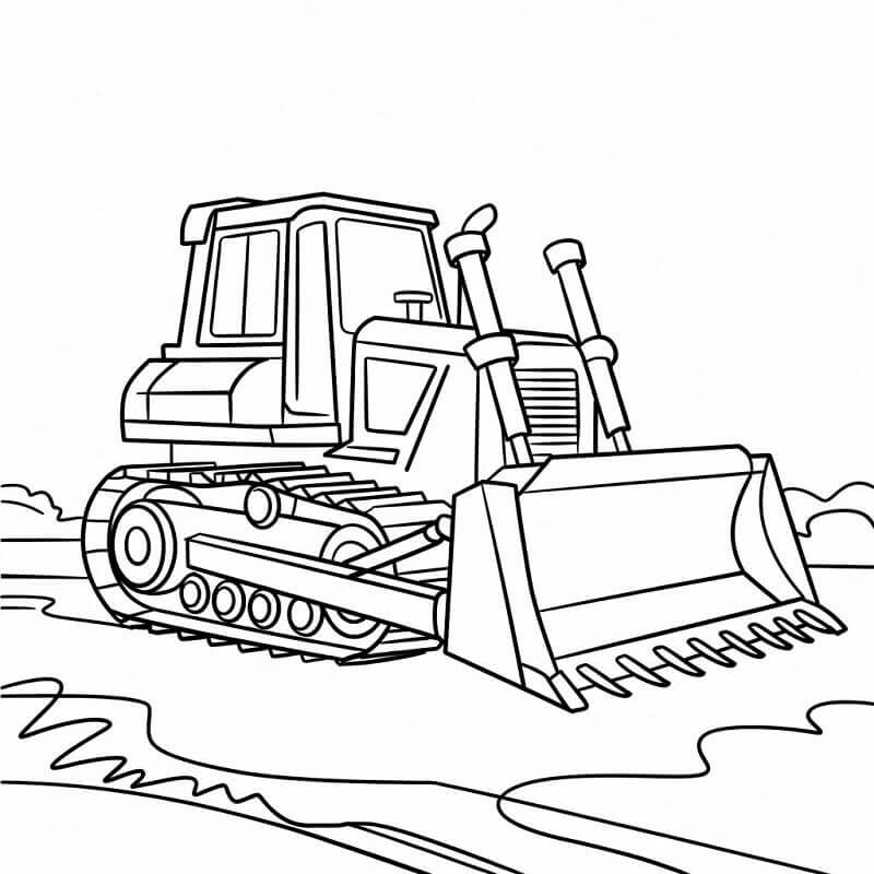 Bulldozer Stampabile per Piccoli da colorare
