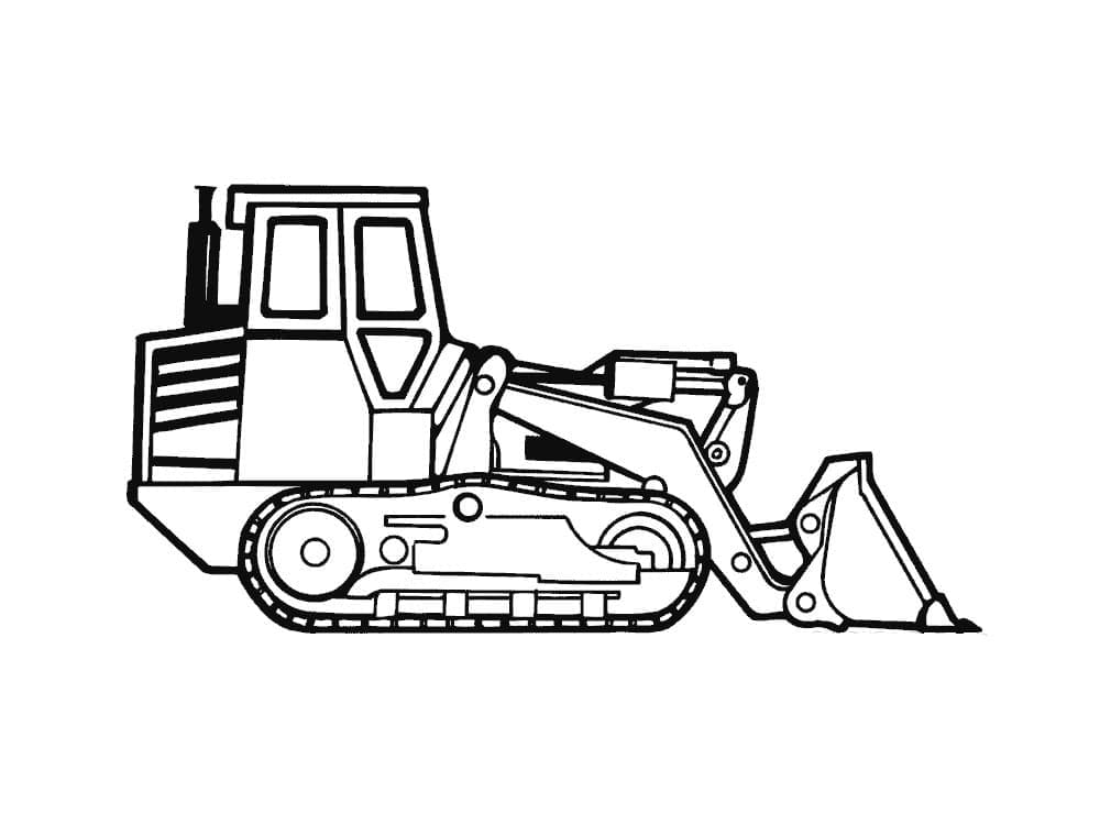 Bulldozer per Bimbi di 3 Anni da colorare