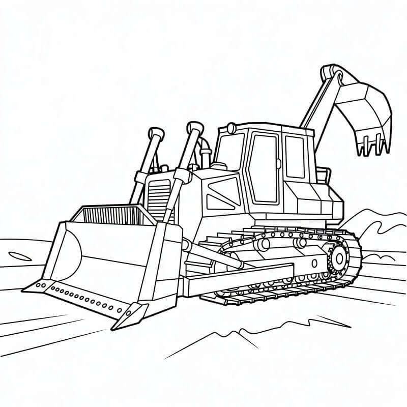 Bulldozer per Bimbi da colorare