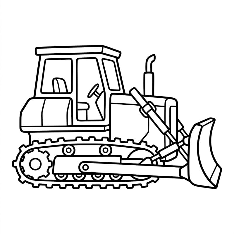 Bulldozer sulla Strada da colorare