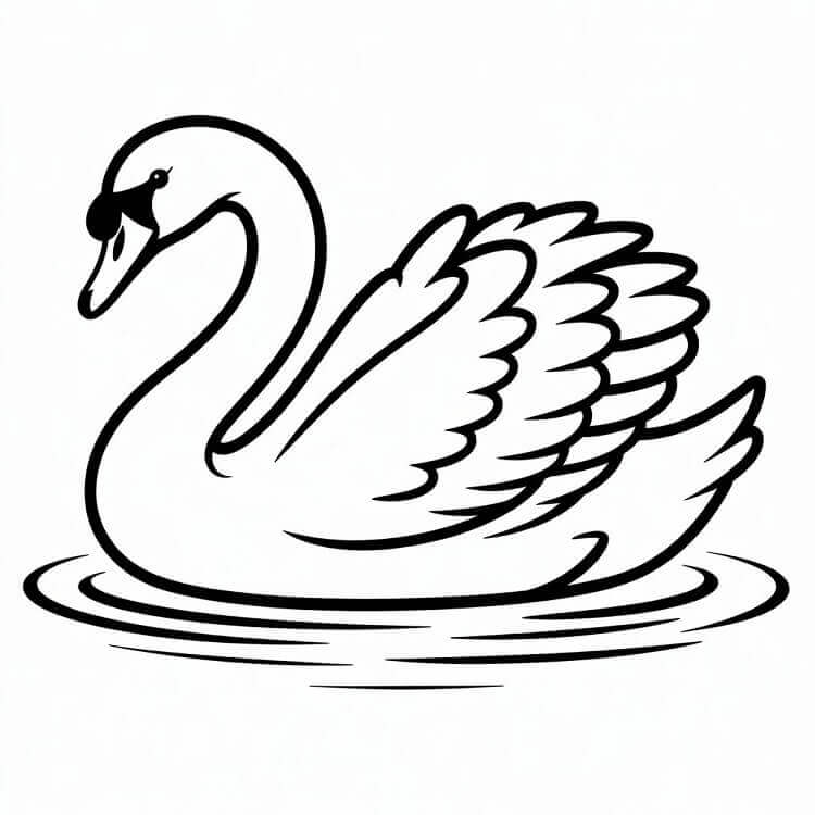Cigno Animale da colorare