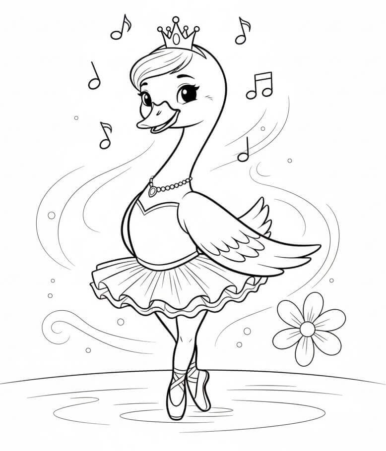 Cigno Elegante da colorare