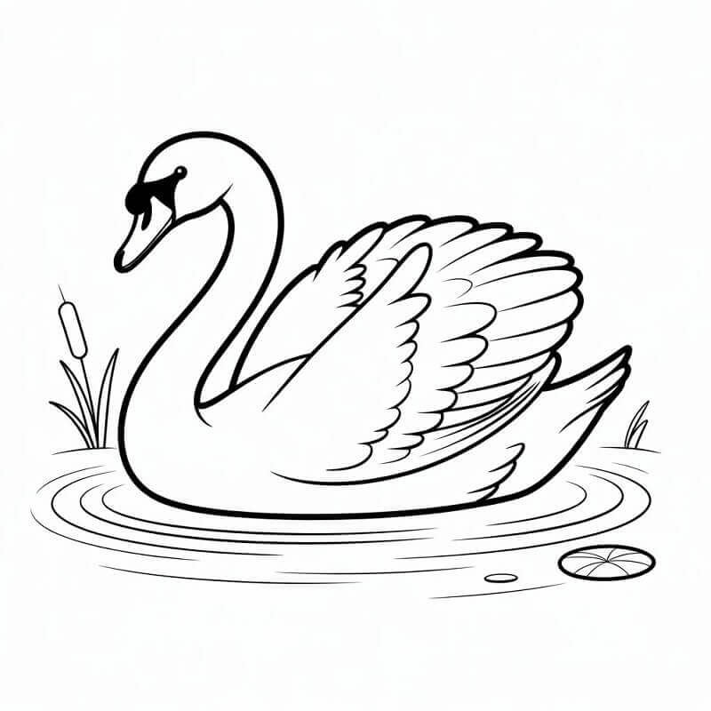 Cigno Fantastico da colorare