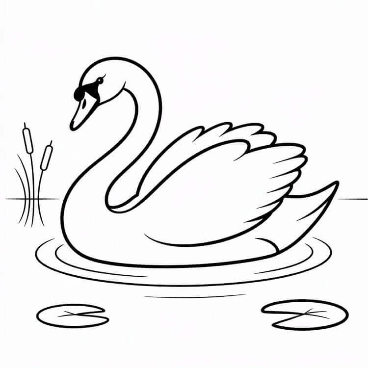 Cigno Incantevole da colorare