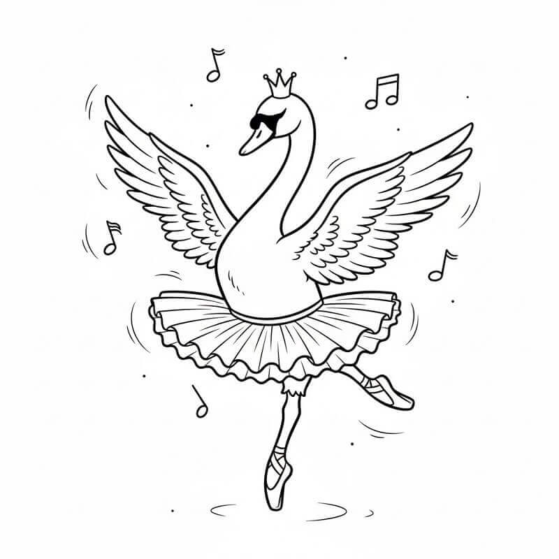 Cigno Omaggio da colorare