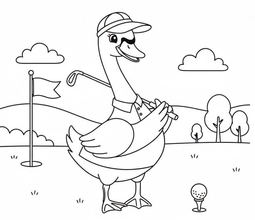 Cigno Stampabile per Piccoli da colorare