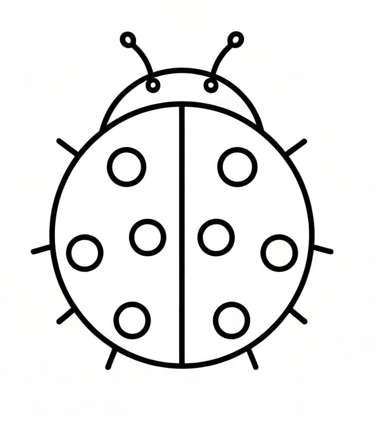 Coccinella Facile da colorare