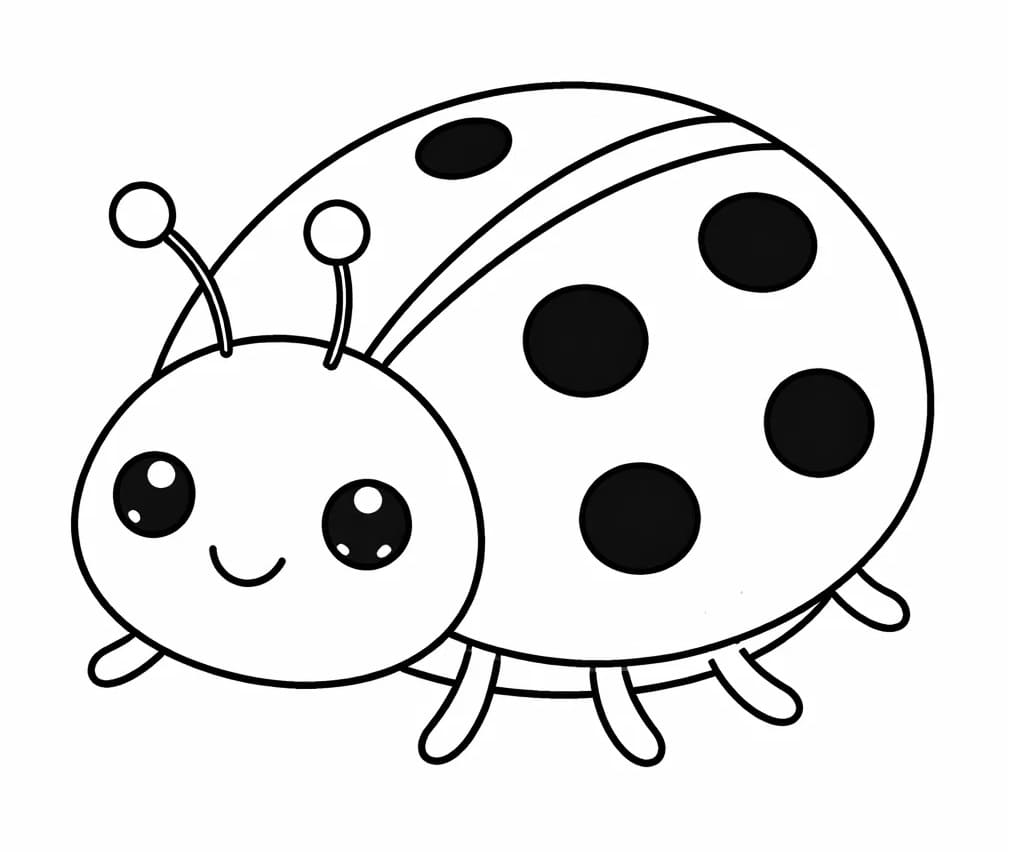 Coccinella Semplice da colorare