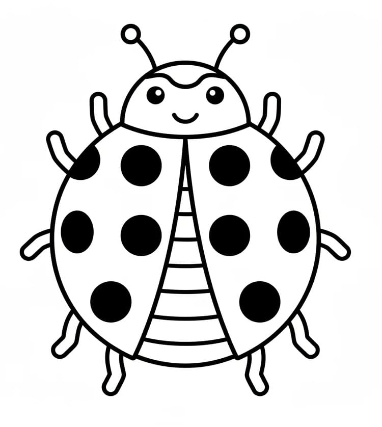 Coccinella Stampabile Gratis da colorare