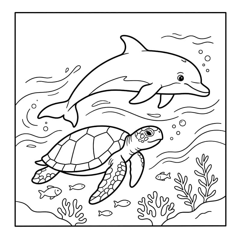 Delfino Adorabile da colorare