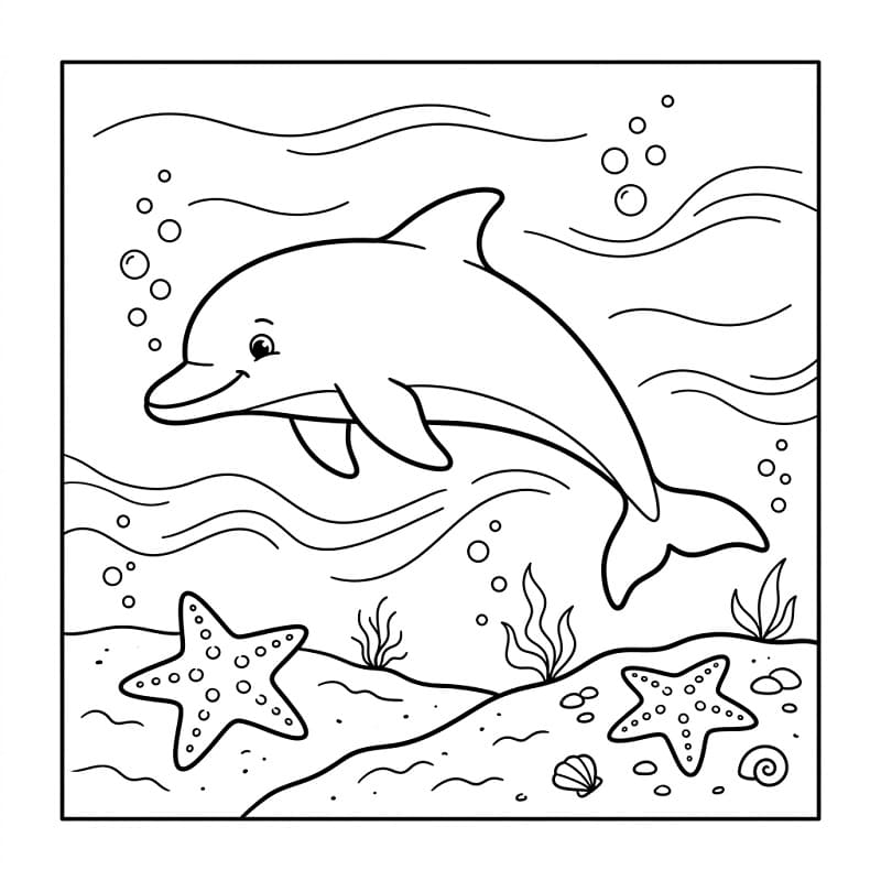 Delfino Animato da colorare