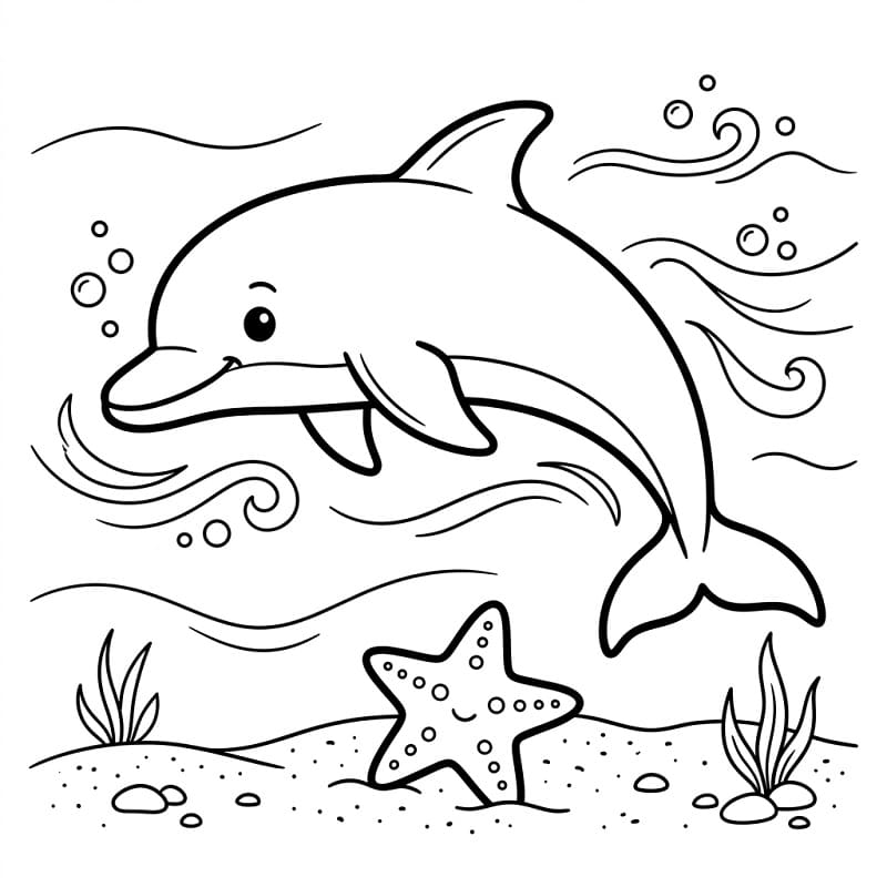 Delfino Carino da colorare