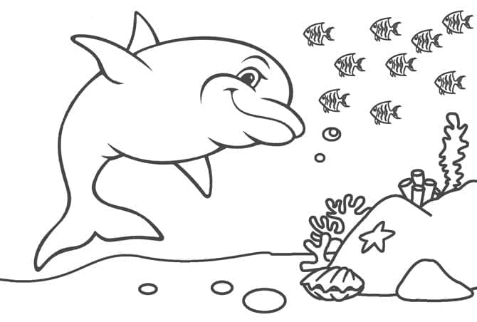 Delfino Gratis per Bambini da colorare