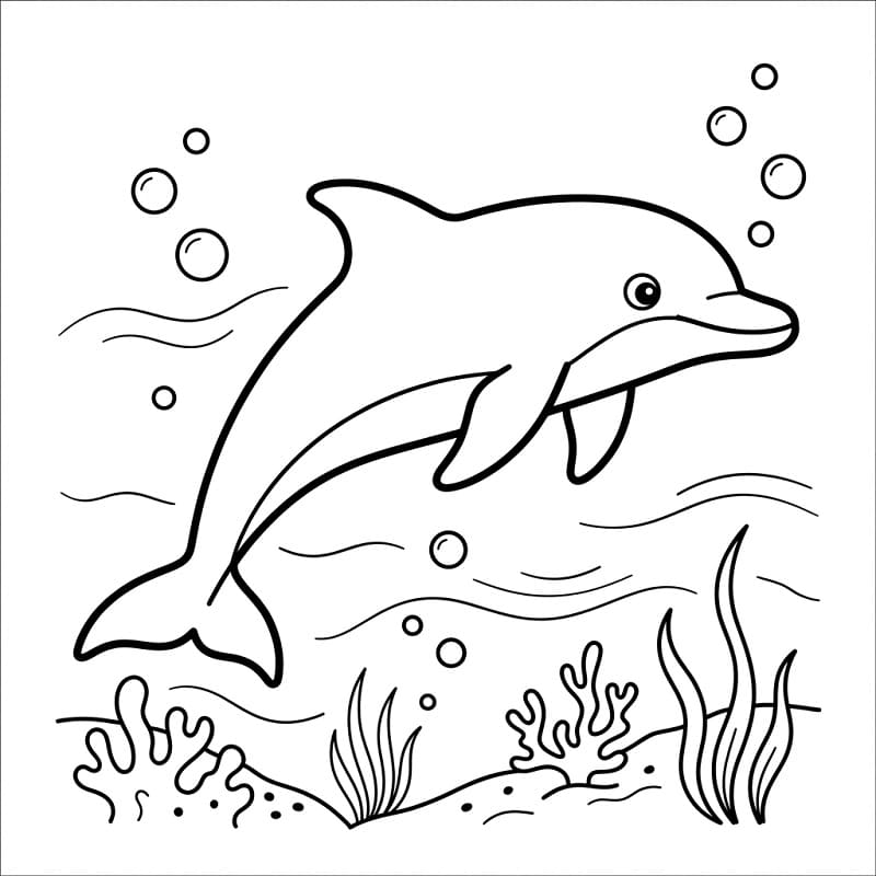 Delfino Normale da colorare