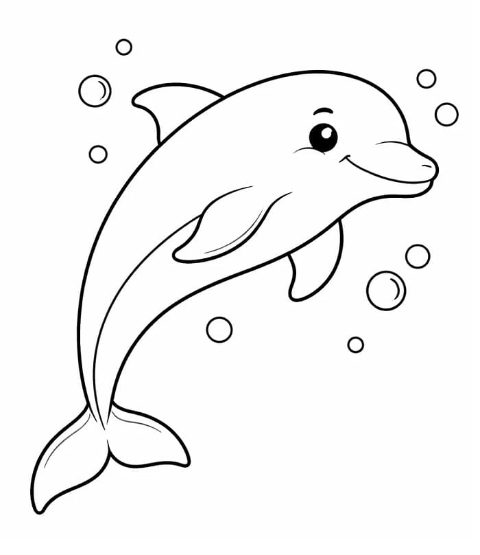 Delfino Sorridente da colorare