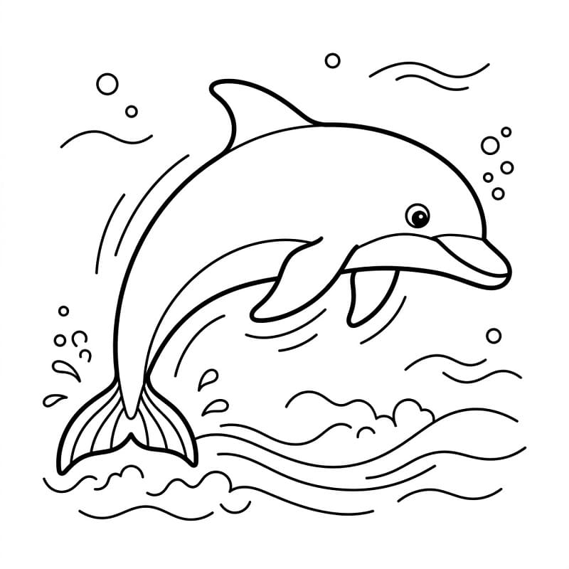 Delfino Sott'acqua da colorare