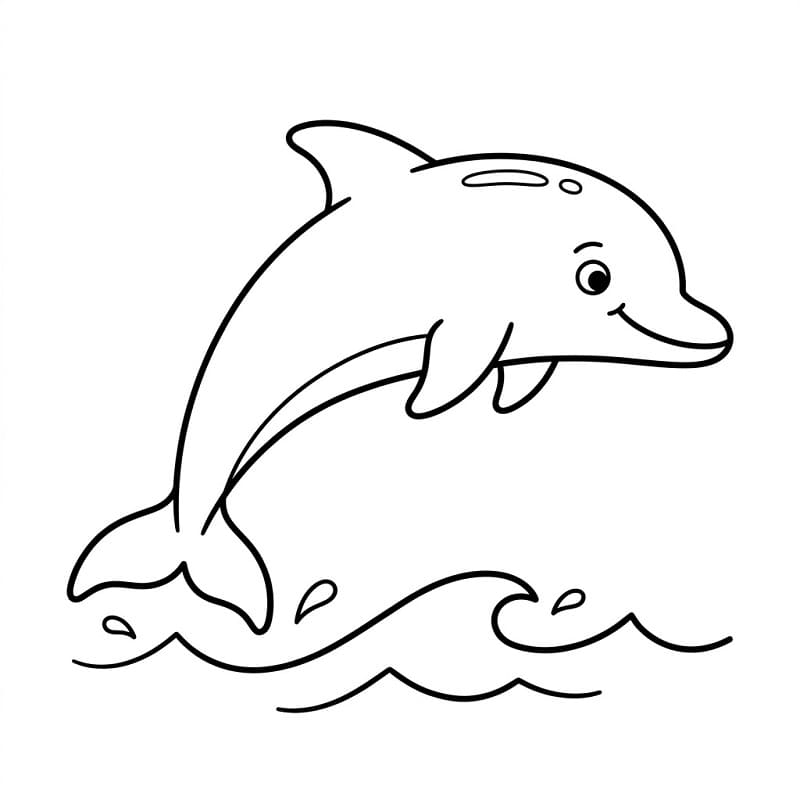 Delfino che Nuota da colorare