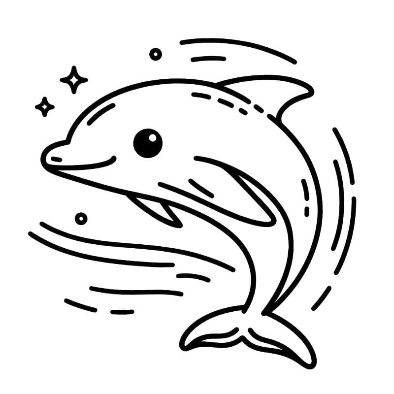 Delfino per Bimbi di 2 Anni da colorare