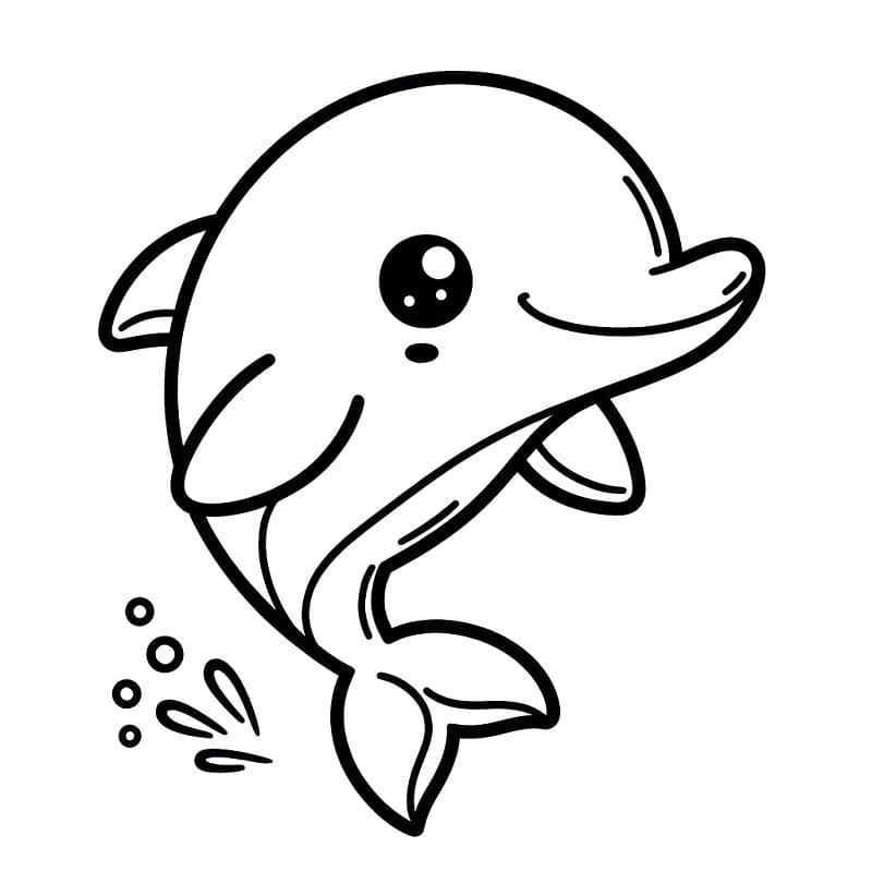 Delfino per Bimbi di 3 Anni da colorare