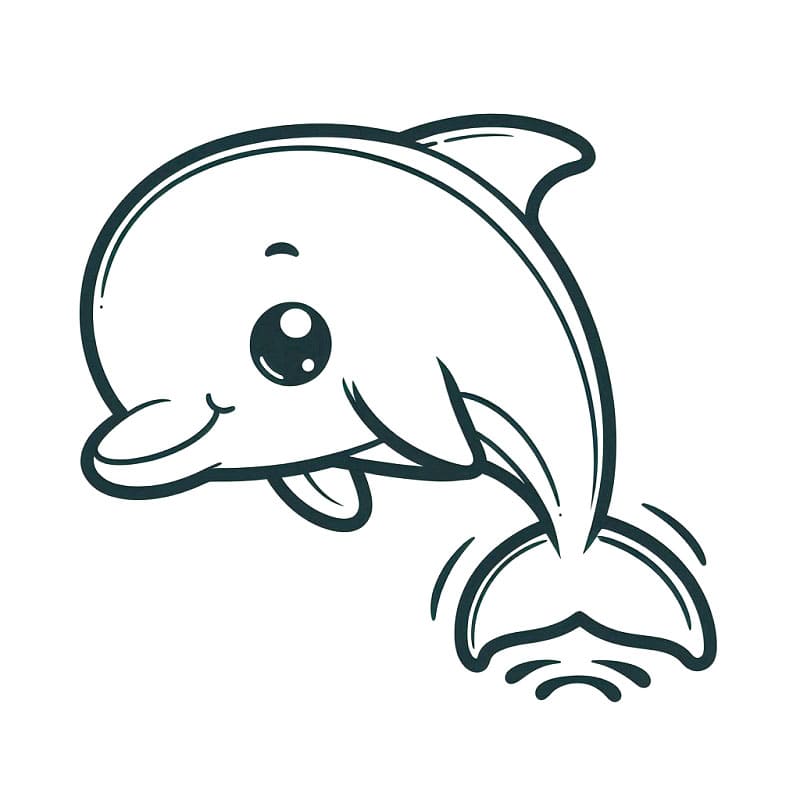 Delfino per Bimbi di 5 Anni da colorare