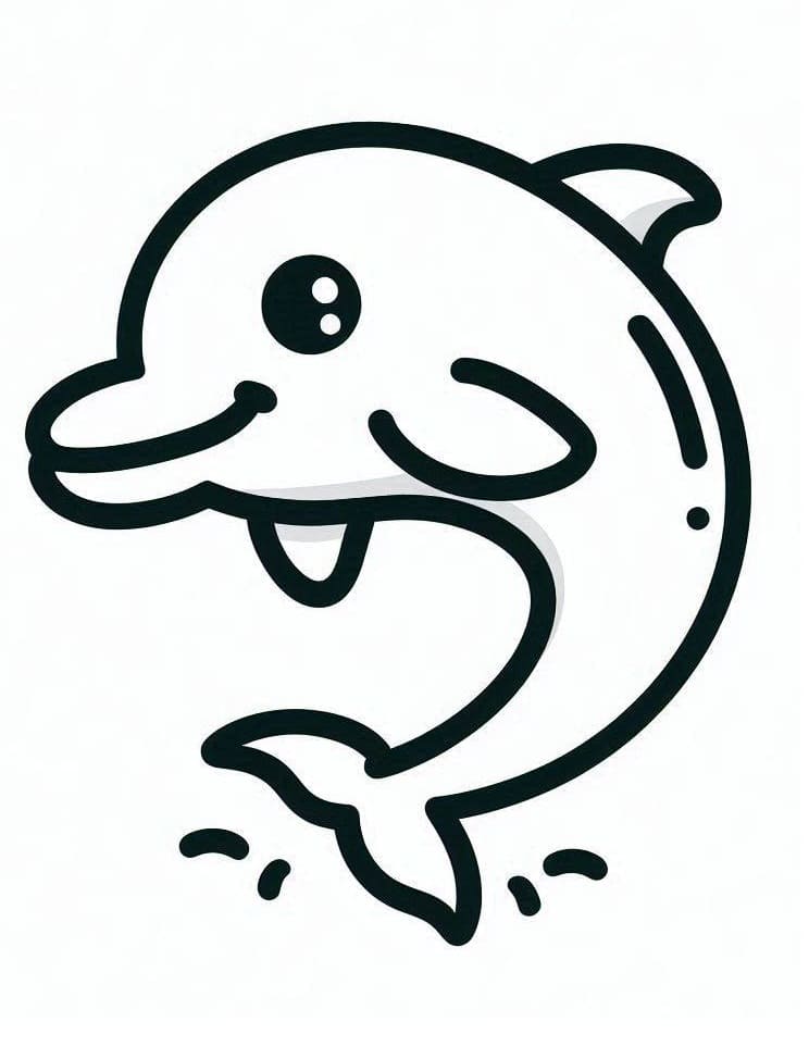 Delfino per Bimbi di 6 Anni da colorare