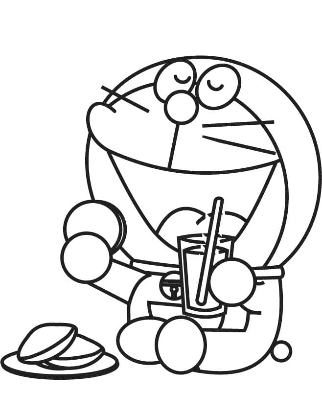 Doraemon Mangia da colorare