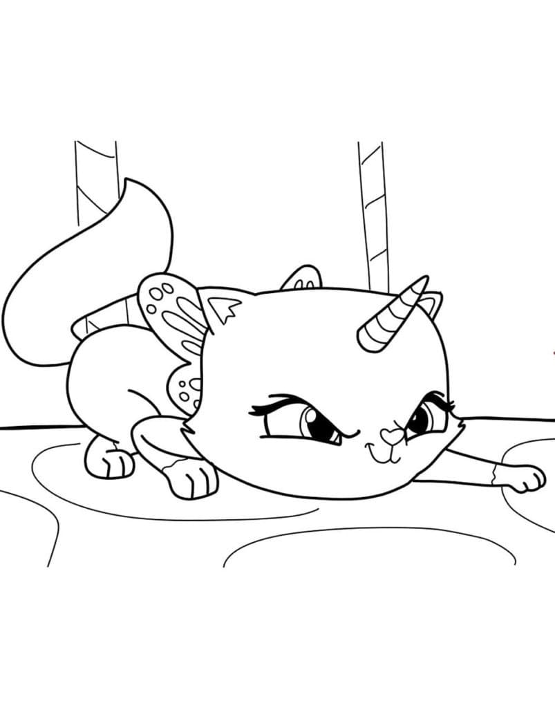 Gatto Unicorno per Bimbi di 6 Anni da colorare