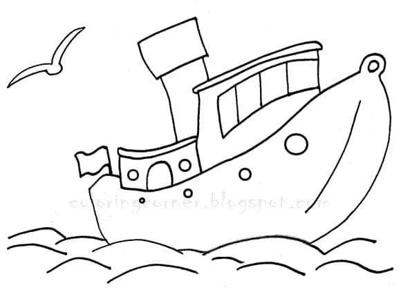 Gratis Barca per Bimbi da colorare