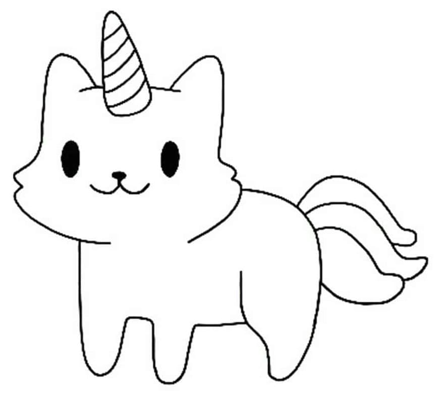 Gratis Gatto Unicorno per Bimbi da colorare