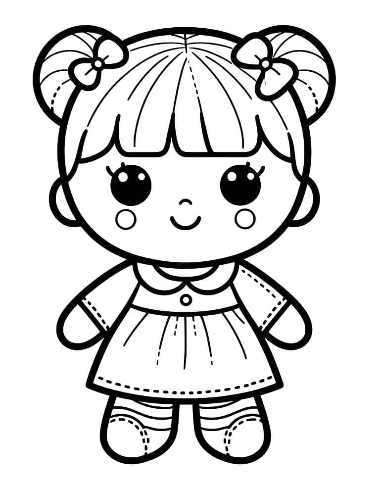 Gratis Immagine Bambola da colorare