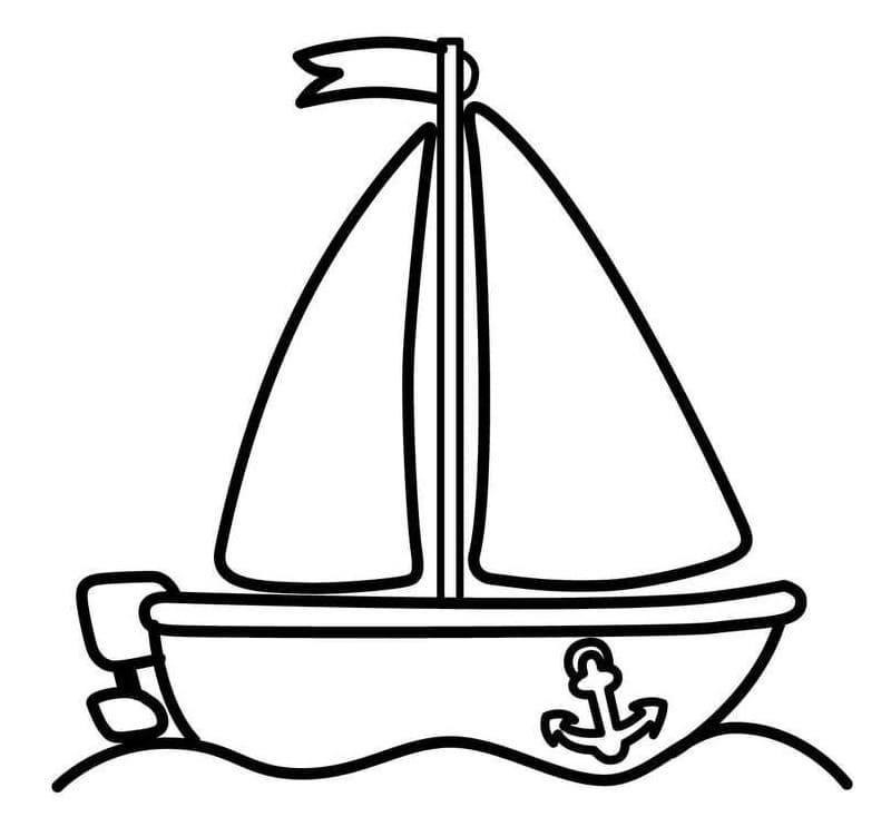 Gratis Immagine Barca da colorare