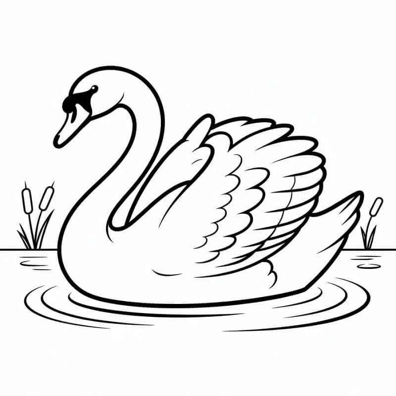 Gratis Immagine Cigno da colorare