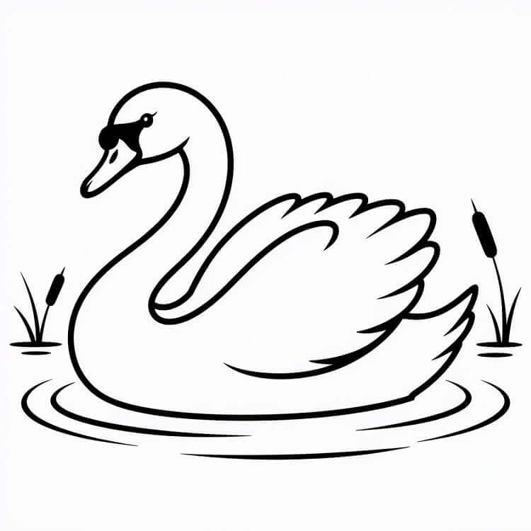 Immagine Cigno da colorare