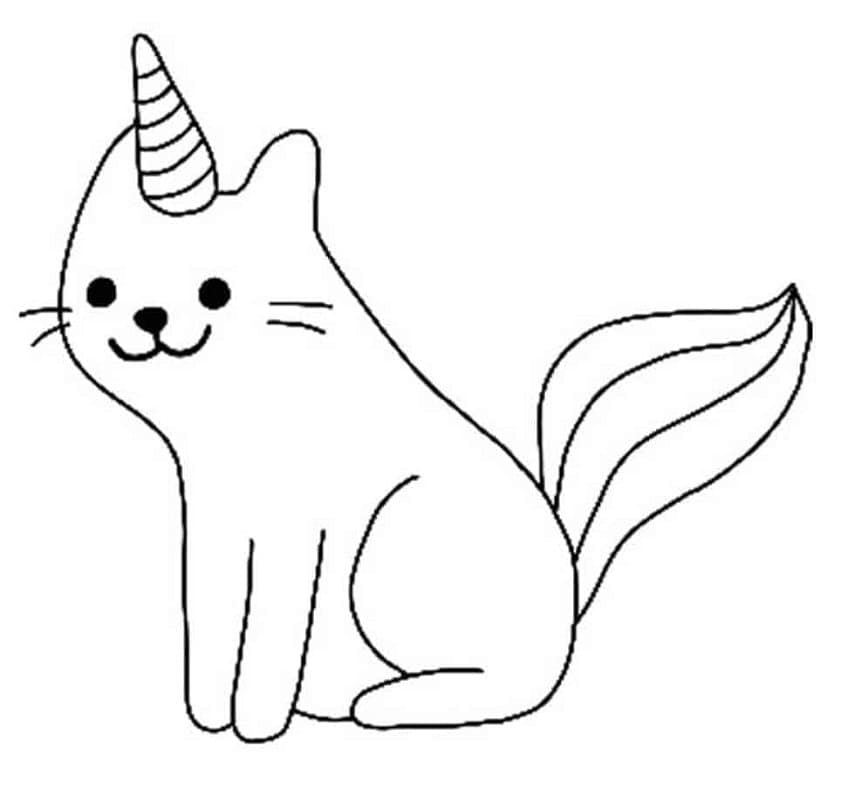 Immagine Gatto Unicorno da colorare
