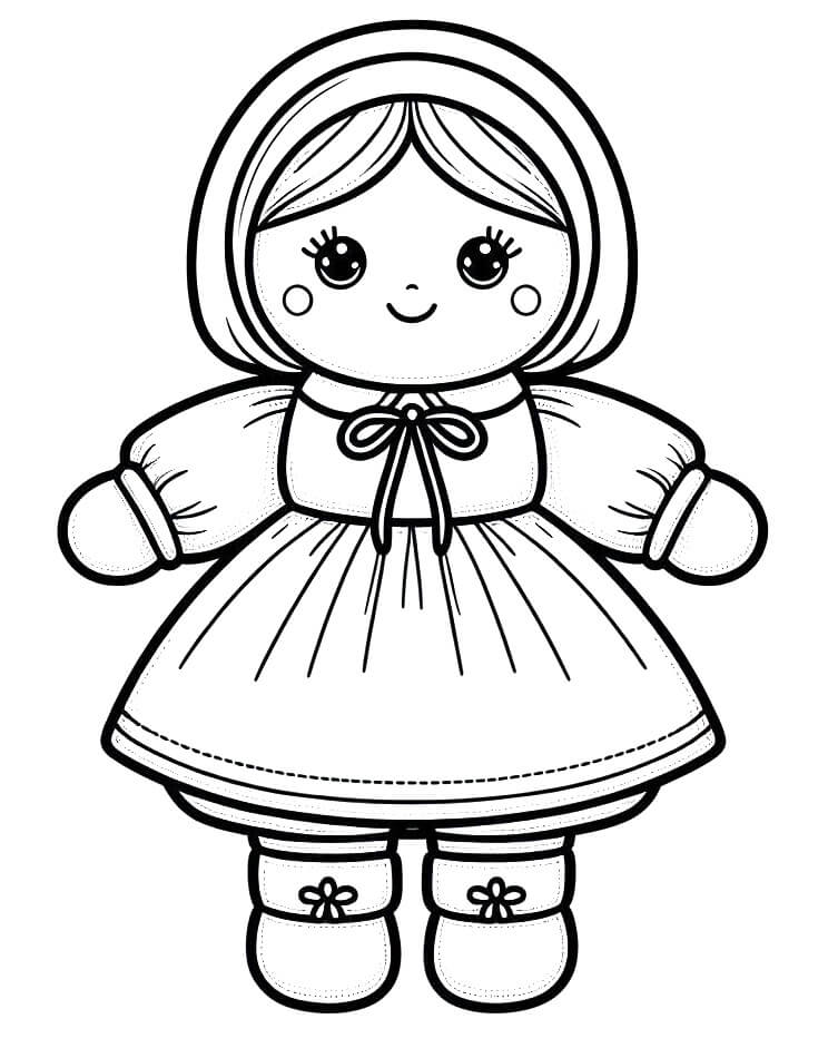 Immagine Stampabile Bambola da colorare