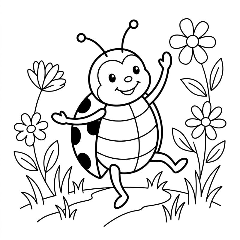 Insetto Coccinella da colorare