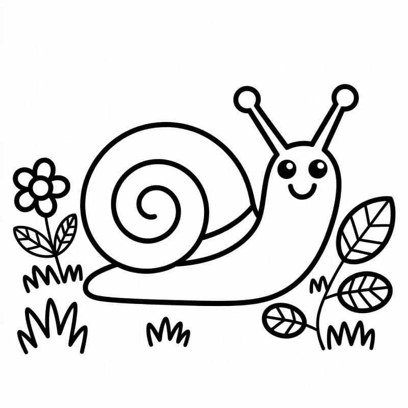 Lumaca Adorabile da colorare