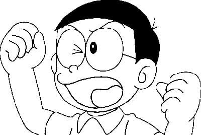 Nobita Arrabbiato da colorare