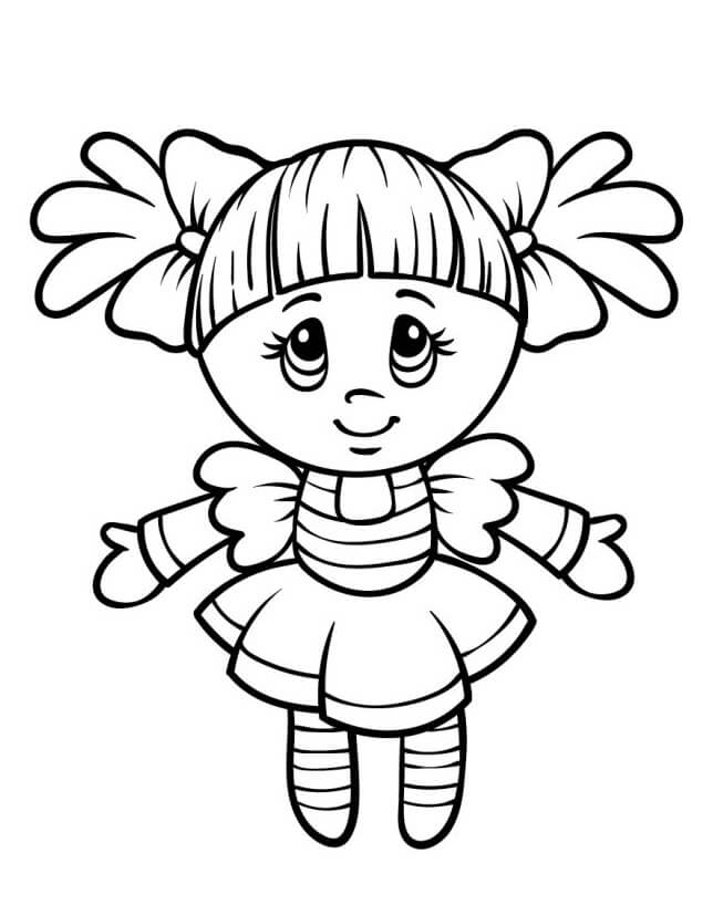 Piccola bambola da colorare