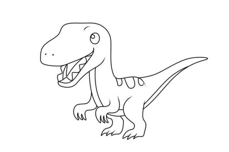 Piccolo Velociraptor da colorare