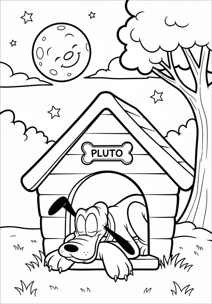 Pluto Tenerissimo da colorare